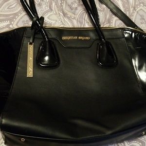 Christian Siriano black tote bag